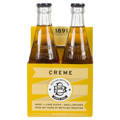Boylan Soda Soft Drink Sugar Cane Cream 4 x 355 ml (bottles)