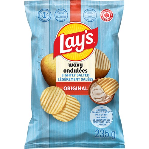 Lay's Potato Chips Wavy Lightly Salted 235 g