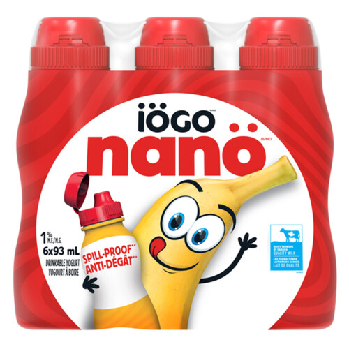 iÖGO Nanö 1% Drinkable Yogurt Banana 6 x 93 ml