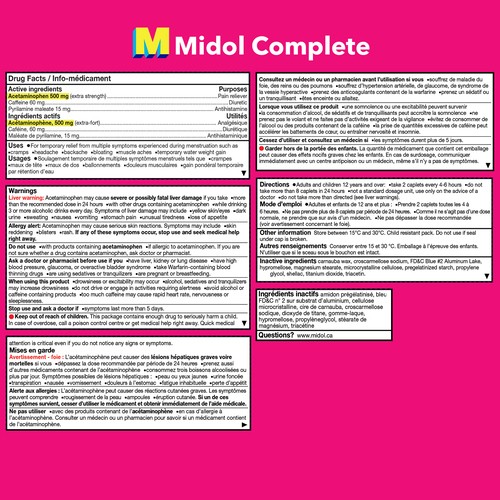 Midol Complete Menstrual Pain Relief 40 Count