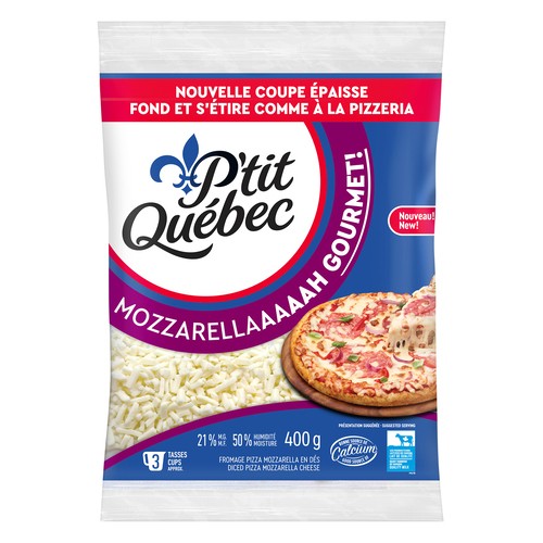 P'Tit Quebec Gourmet Shredded Cheese Mozzarella Pizza 400 g
