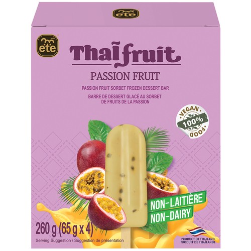 ETE Frozen Dessert Bar Sorbet Passion Fruit 4 x 65 g