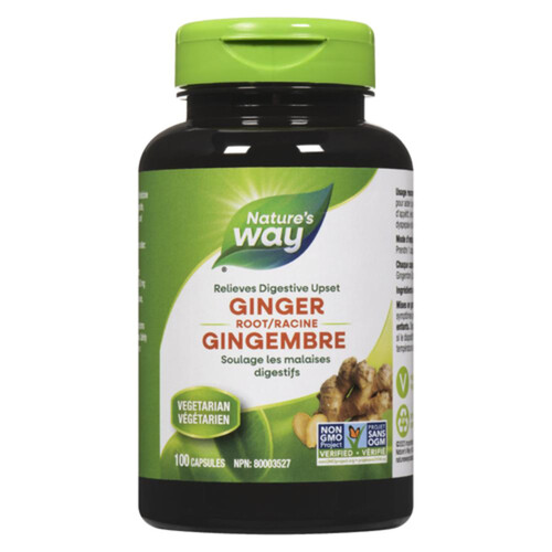 Nature's Way Supplement Ginger Root Capsules 100 Count