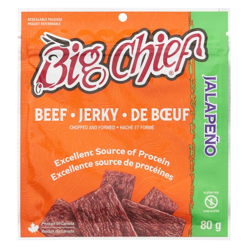 Big Chief Gluten-Free Zipper Beef Jerky Jalapeno 80 g