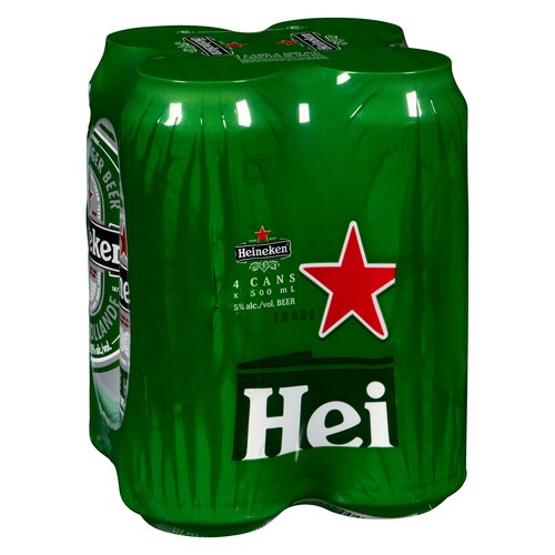 Heineken Beer 5% Alcohol 4 x 500 ml (cans)