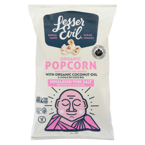 Lesser Evil Organic Popcorn Himalayan Pink Salt 142 g