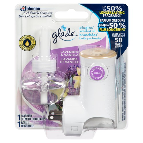 Johnson Glade Plug Ins Air Freshener Lavender & Vanilla Oil Refill & Warmer 1 EA