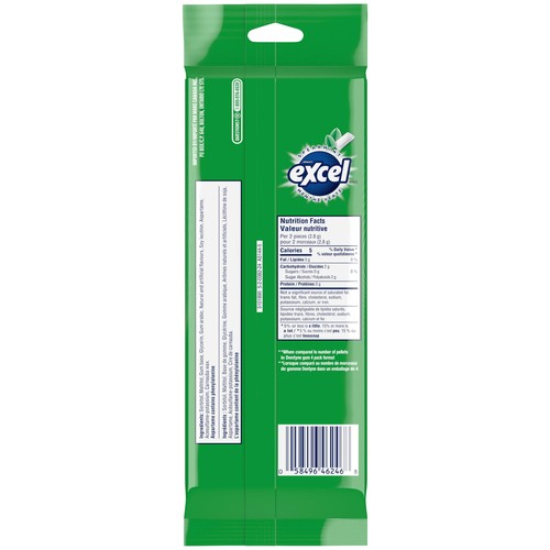 Excel Sugar Free Chewing Gum Spearmint Flavoured Pack of 18 Piece 3 EA