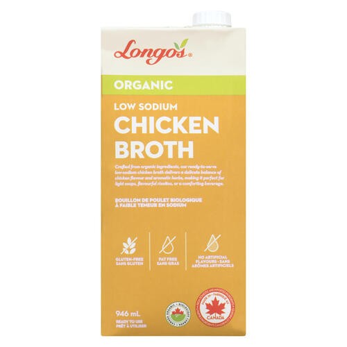 Longo's Organic Broth Low Sodium Chicken 946 ml