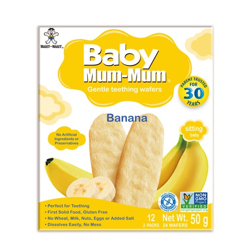 Hot-Kid Baby Mum-Mum Gentle Teething Wafers Banana 50 g