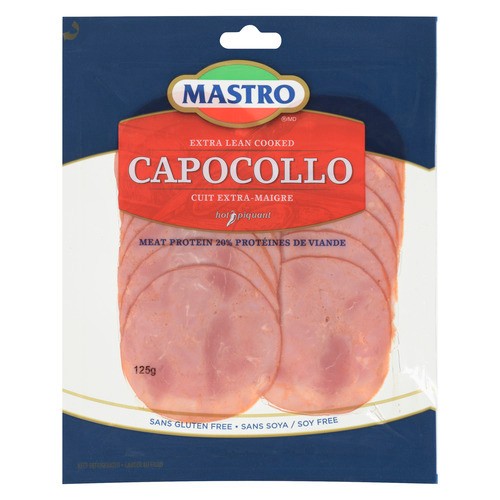 Mastro Gluten-Free Capocollo Sliced Meat Extra Lean Cooked Hot 125 g