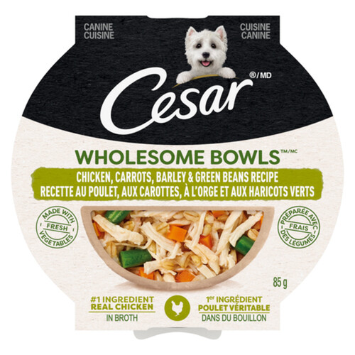 Cesar Wet Dog Food Adult Wholesome Bowls Chicken Carrots Barley & Green Beans 85 g