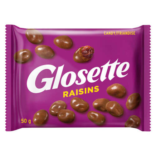 Glosette Chocolate Covered Single Raisins 50 g