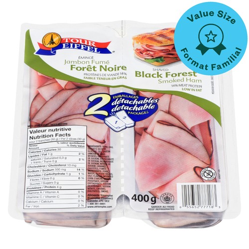 Tour Eiffel Ham Black Forest Smoked Shaved  Value Size 400 g