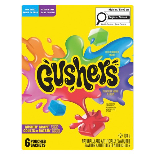 Betty Crocker Gluten-Free Fruit Gushers Grape and Tropical Flavours 138 g