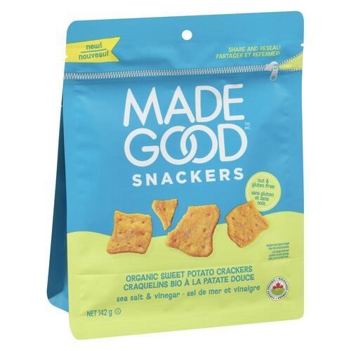 MadeGood Organic Snacking Crackers Sweet Potato Sea Salt & Vinegar 142 g