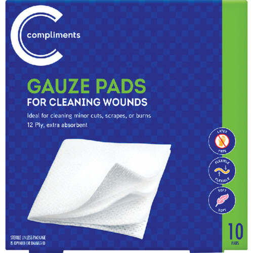 Compliments Gauze Pads Large 10 Count