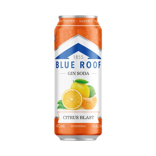 Blue Roof Gin Soda 5% Alcohol Citrus Blast 473 ml (can)