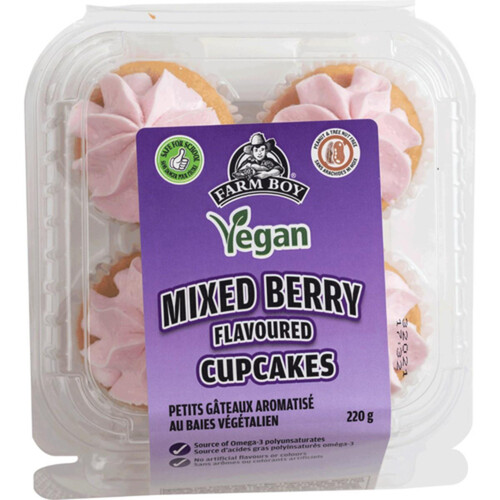 Farm Boy Vegan Cupcakes Mixed Berry 220 g (frozen)