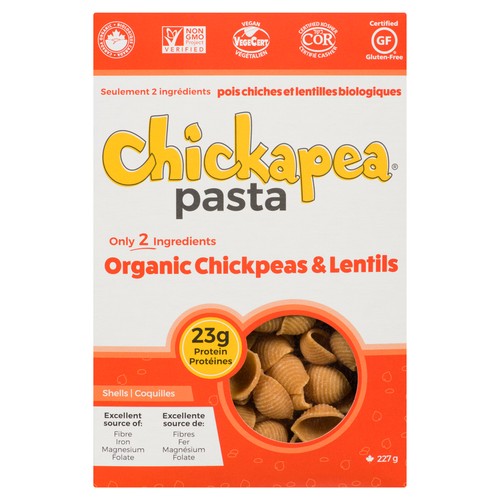 Chickapea Organic Gluten-Free Pasta Shells Chickpeas & Lentils 227 g