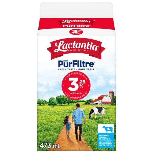 Lactantia PurFiltre 3.25% Milk Homogenized 473 ml