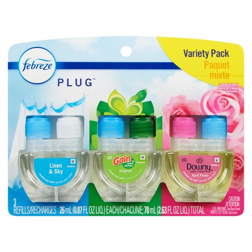 Febreze Plug In Base Air Freshener Scented Oil Variety Pack 3 x 26 ml