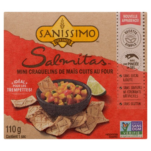 Sanissimo Gluten-Free Salmitas Mini Crackers Oven Baked Corn No Added Sugar 110 g