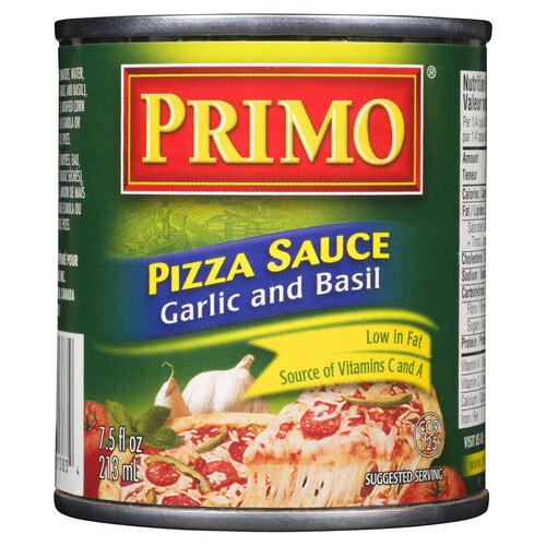 Primo Low In Fat Pizza Sauce Garlic & Basil 213 ml