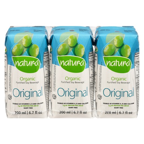 Natura Organic Soy Beverage Original 3 x 200 ml