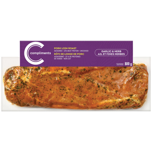 Compliments Pork Loin Roast Garlic & Herb 800 g