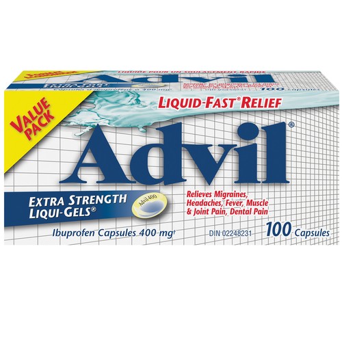 Advil Liqui-Gel Pain Relief Extra Strength Capsules 100 Count