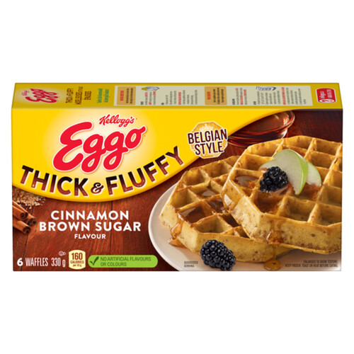 Kellogg's Eggo Frozen Waffles Thick Fluffy Brown Sugar Cinnamon 330 g
