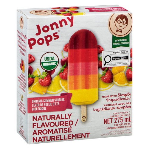JonnyPops Organic Frozen Ice Pop Summer Sunrise 275 ml