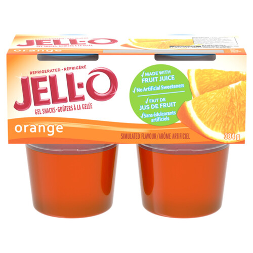 Jell-O Refrigerated Gelatin Snacks Orange 4 x 96 g