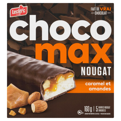 Leclerc Chocomax Nougat Bar Caramel & Almonds 160 g