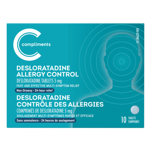 Compliments Desloratadine Allergy 5 mg 10 Tablets