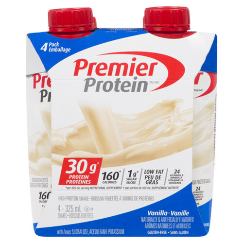 Premier Protein Gluten-Free Whey Protein Shake Vanilla 4 x 325 ml