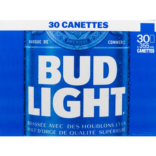 Bud Light Beer 4% Alcohol 30 x 355 ml (cans)