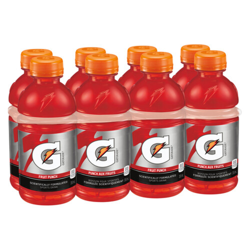 Gatorade Perform Sports Drink Fruit Punch 8 x 355 ml (bottles)