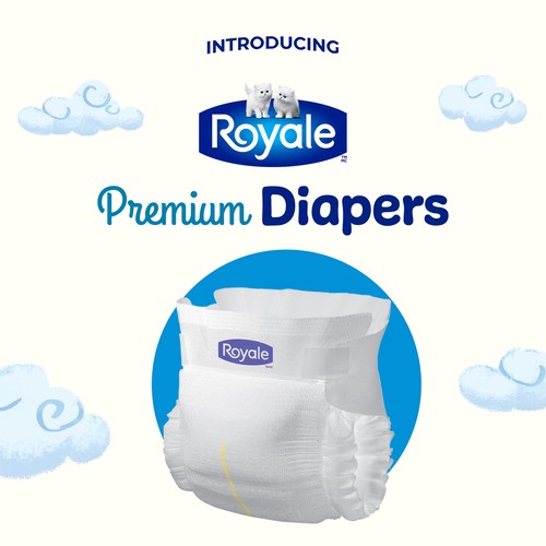 Royale Premium Disposable Baby Diapers Super Pack Size 2 84 Count
