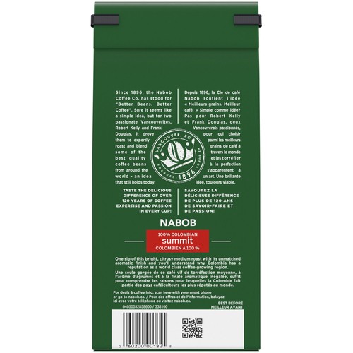 Nabob Summit Ground Coffee 100% Colombian 300 g