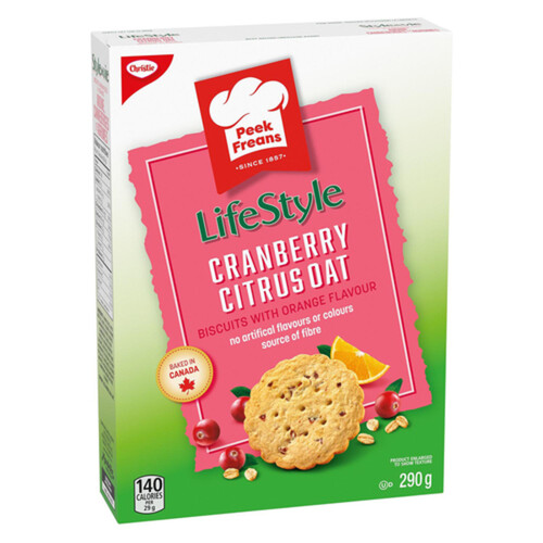 Christie Peek Freans Lifestyle Cookies Cranberry Citrus Oat 290 g