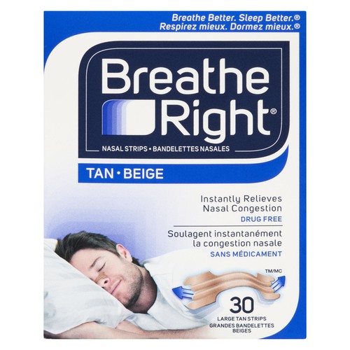 Breathe Right Nasal Strips Tan Large 30 EA