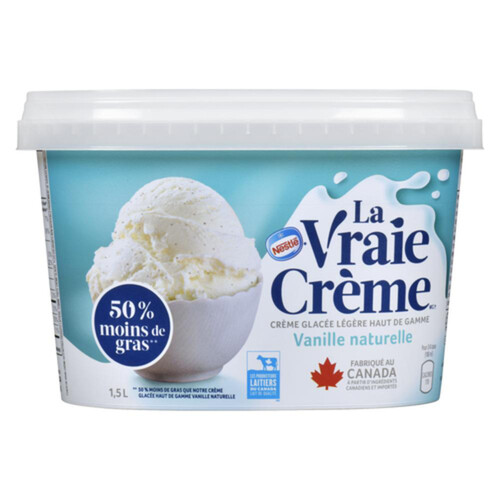 Nestlé Real Dairy Ice Cream 50% Less Fat Natural Vanilla 1.5 L