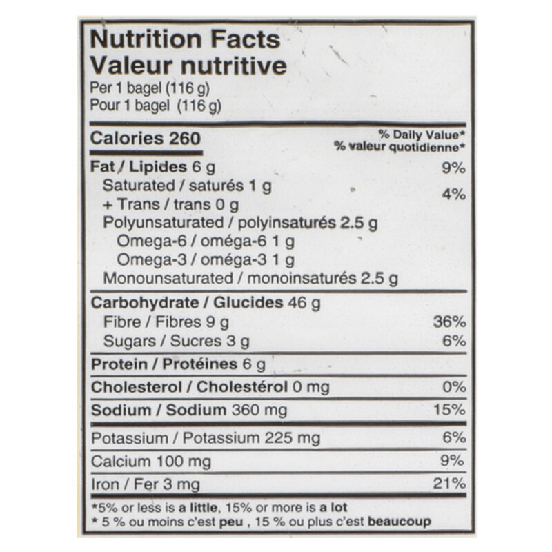 Superfood Bagels Chia And Flax Seed Bagels 116 g Voilà Online