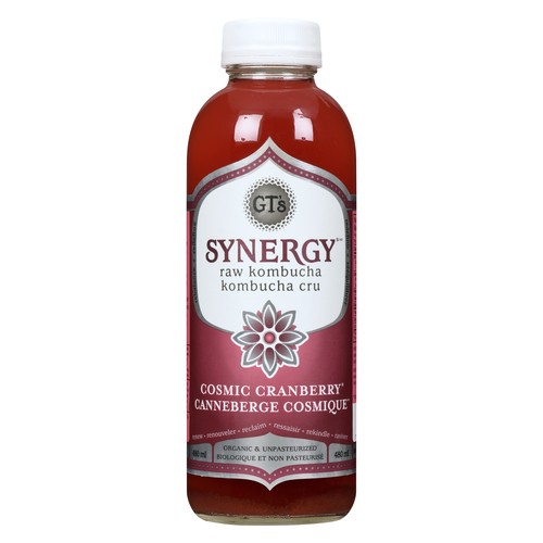 GT's Organic Synergy Raw Kombucha Cranberry 480 ml