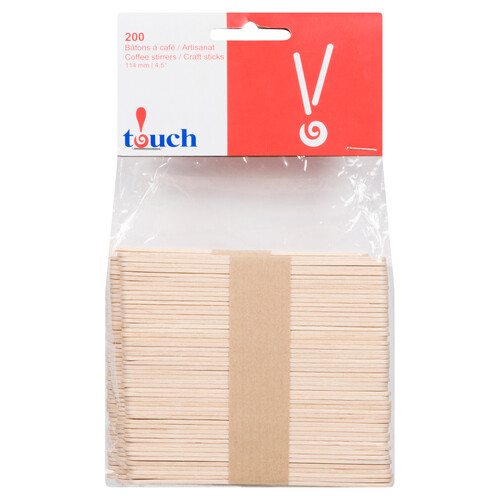 Touch Wooden Stir Sticks 200 Pack