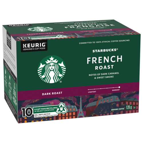 Starbucks Coffee Pods Ground Coffee French Roast 10 K-Cups 120 g 