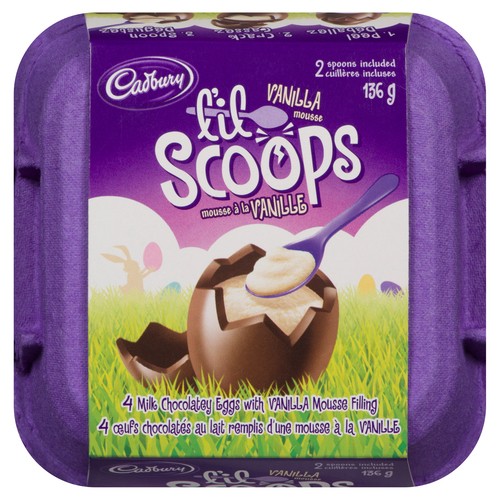 Cadbury Lil Scoops Milk Chocolate Eggs With Vanilla Mousse 136 g