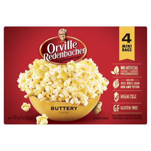 Orville Redenbacher Gluten-Free Mini Popcorn Buttery 4 x 42.5 g